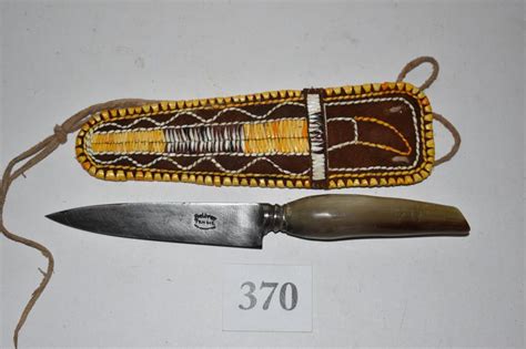 Lot Quilled Eastern Neck Knife Sheath