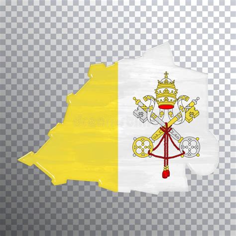 Vatican Flag And Map Transparent Background Stock Illustration