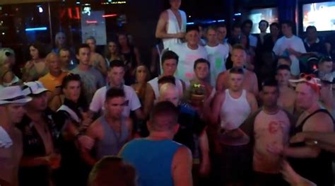 british tourists cheer as two men fight in magaluf street metro news