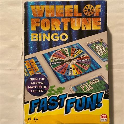 Mattel Toys Wheel Of Fortune Bingo Fast Fun Board Game By Mattel