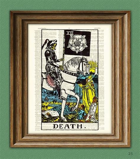 Death Major Arcana Tarot Card Deck Print Over An Upcycled Vintage