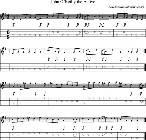 Scottish Tune, Sheetmusic, Midi, Mp3, Mandolin Tab and PDF for: John