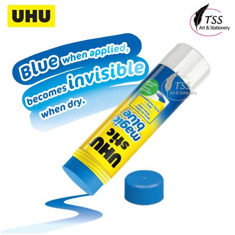 Uhu Glue Stick Magic Blue 21g Paper Craft Glue Adhesive Dry Glue Gam Kering Kertas
