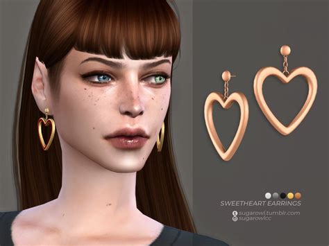 Sims 4 — Sweetheart Earrings By Sugarowl — New Mesh Base Game