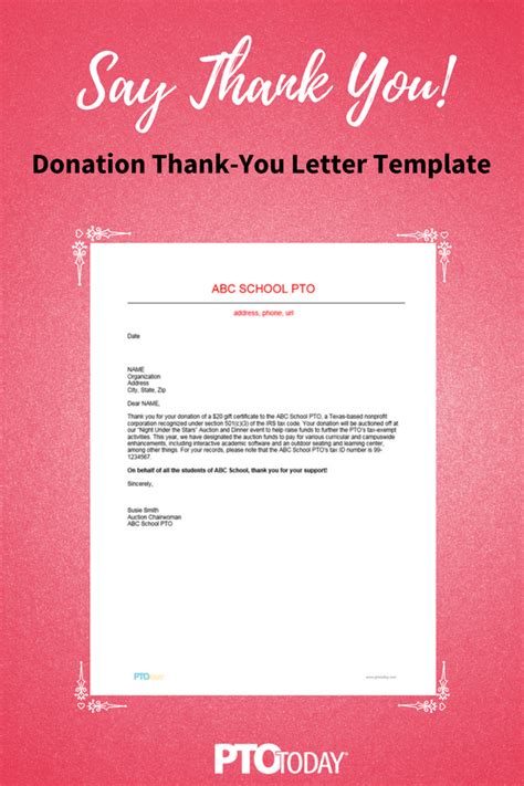 I appreciate it more than anything else, and i hope to match your immense generosity with my utter gratefulness. PTO Today: Donation Thank-You Letter | Donation thank you ...