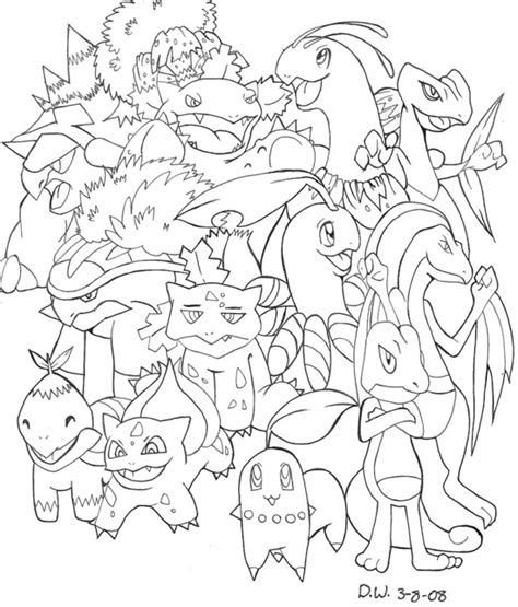Pokemon Starters Coloring Pages Printable Coloringpages2019