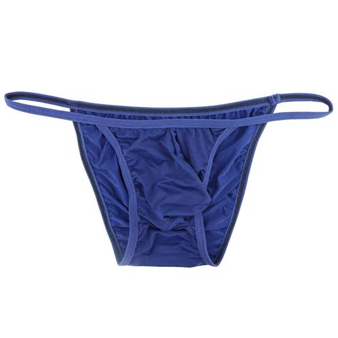 Men Bugle Pouch Thongs Underwear Lingerie Stretch G String Bikini Tanga