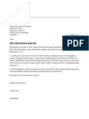 Temukan contoh surat pemberhentian kerja surat pemutusan hubungan kerja disini. Surat Rasmi Pemberhentian Kerja - Galau ID