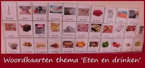 Woordkaarten Thema Eten En Drinken Klas Van Juf Linda