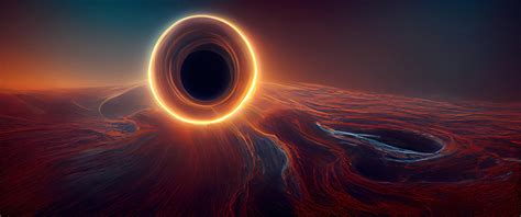 Wallpaper Ultrawide Artwork Event Horizon Black Holes Midjourney