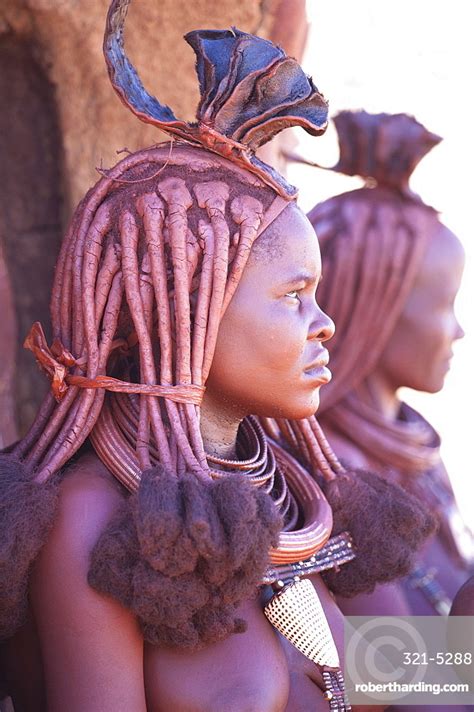 Young Himba Woman Wearing Traditional Stock Photo