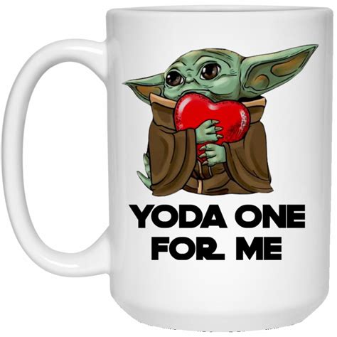 Baby Yoda Hug Heart Yoda One For Me Funny Mug Awesome Tee Fashion