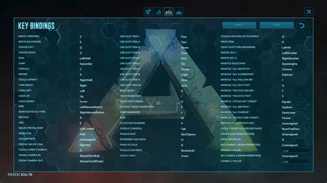 Key Bindings Ark Survival Evolved Interface In Game