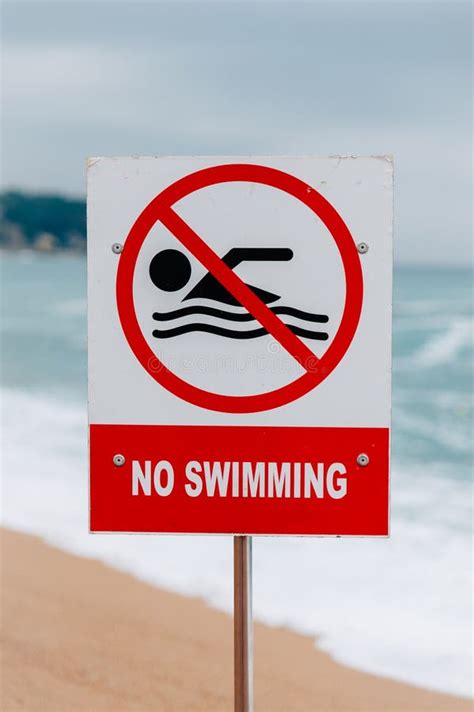 Warning Sign No Swimming Stock Image Image Of Swimming 56055589