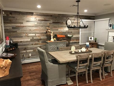 These planks are made from real reclaimed pine wood and feature natural character marks like nail holes, knot holes, color variations, and a deeply textured surface. 3" Reclaimed Peel and Stick Solid Wood Wall Paneling (With ...