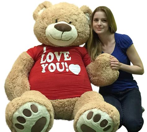 Personalized Big Plush 5 Foot Giant Teddy Bear Wearing Customized T