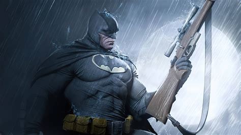 Batman With Gun Art 4k Hd Superheroes 4k Wallpapers Images