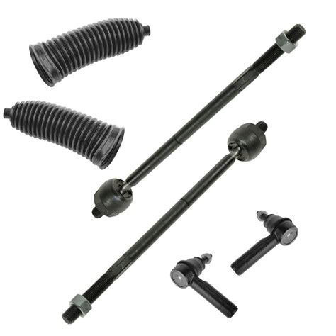 6 Piece Steering Kit Outer And Inner Tie Rod Ends W Bellows For Ford
