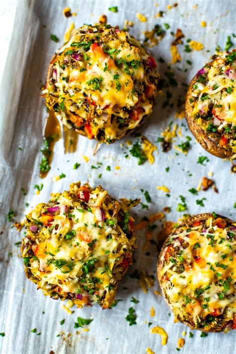 Peel the brown skin from the tops of the mushrooms to reveal the cream colored under skin. The BEST EVER Stuffed Portobello Mushrooms - The Girl on Bloor