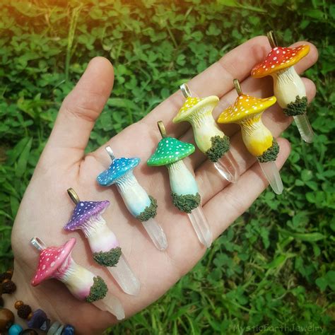 I Make These Crystal Mushroom Necklaces I Hope It Is Okay To Post I Am New Here And Someone