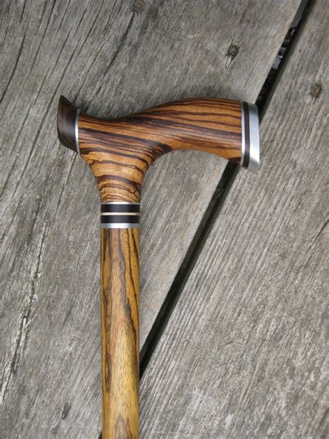 Zebra Wood And Bocote Exotic Wood Walking Cane Wooden By Gammamike