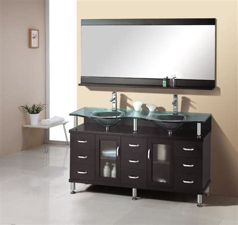 Maybe you would like to learn more about one of these? 61 Inch Double Sink Bathroom Vanity in Espresso with Glass ...