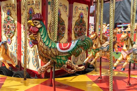 Traditional Merry Go Round At Village Fayre Gloucestershire England