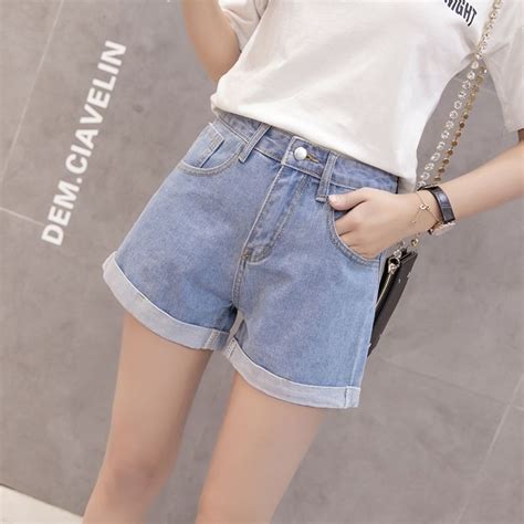 Buy High Waisted Broad Legged Jeans Womens Summer Curling Cut Hole