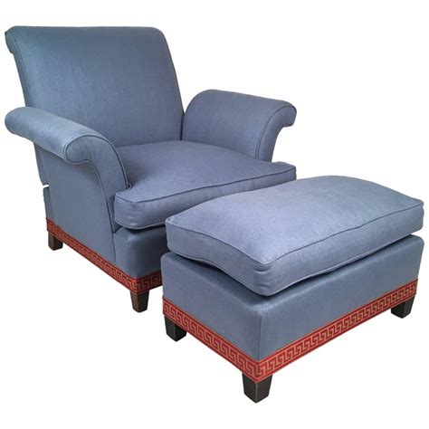 The chair reclines easily and goes back to upright position with ease. Reclining Club Chair with Ottoman, circa 1920s at 1stdibs
