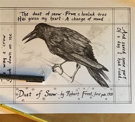 Robert Frosts Dust Of Snow 6 Pack Of Poetry Notecards On Etsy