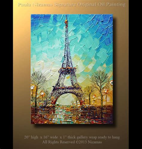 Original Abstract Contemporary Eiffel Tower Oil Painting Etsy