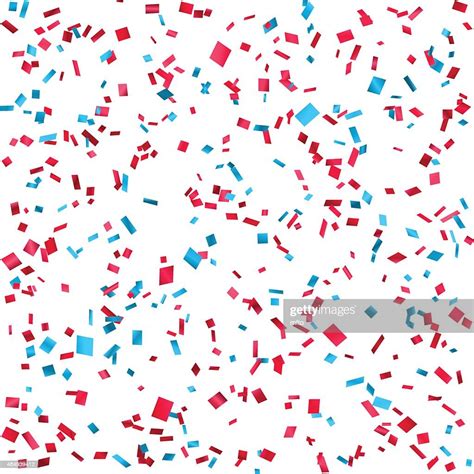 Blue And Red Confetti On White Background High Res Vector Graphic