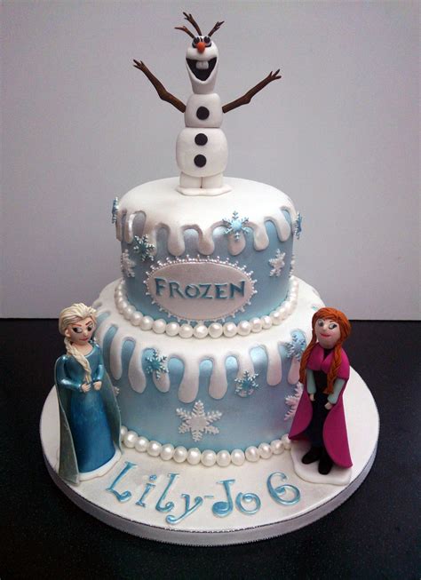 Disney Frozen Themed Cake With Olaf Anna And Elsa Susies Cakes