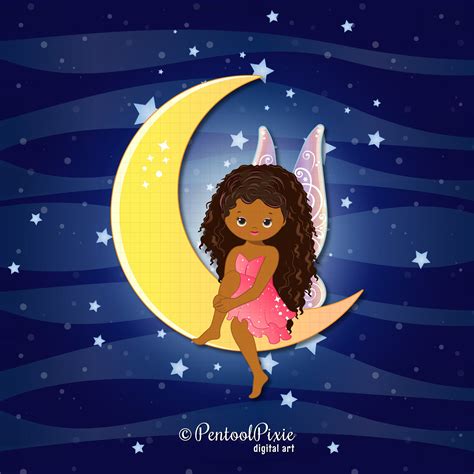 Moon Fairies Clipart Fairy Clipart Fairy Clip Art Moon Etsy India