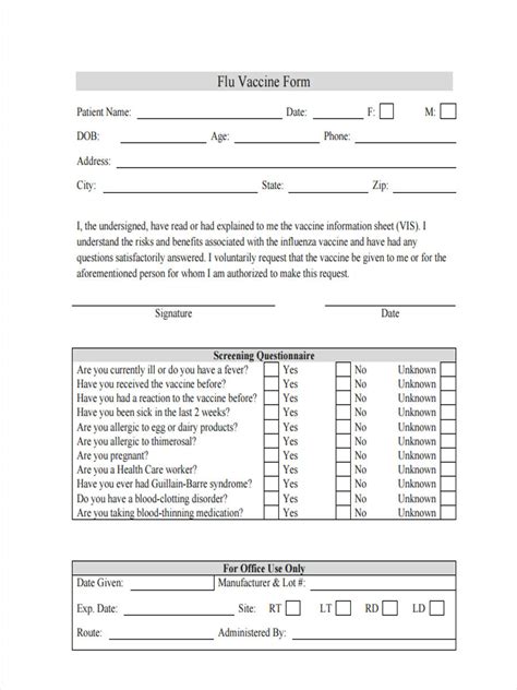 FREE Vaccine Consent Forms In PDF Ms Word