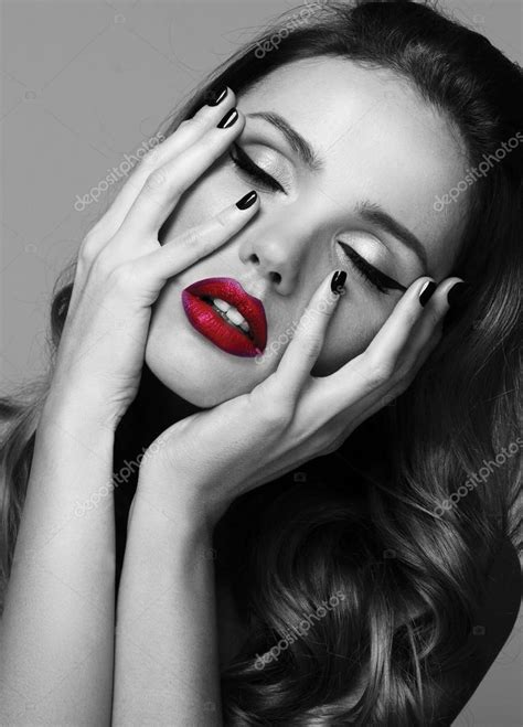 Beautiful Model With Make Up And Manicure Stock Photo By ©novickmaria