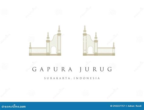 Gapura Jurug Of Kraton Surakarta Vector Illustration Royal Entrance