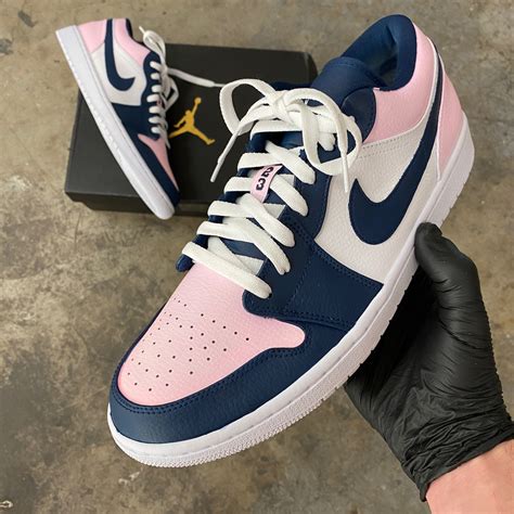 Custom Colorway Nike Pink and Navy Air Jordan Low – B Street Shoes