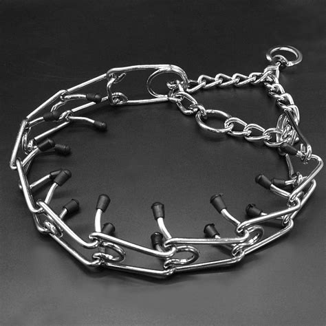 P Choke Dog Prong Collar Martingale Chain Chrome Taining Collars With