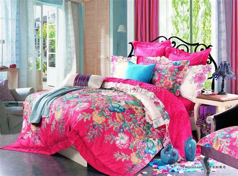 Home Textile Stylish Flower Floral Bright Pink Reactive Sanding 4pc