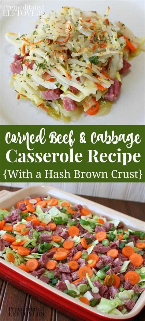 This recipe is adapted from kittencal's scalloped potatoes and beef casserole. Corned Beef and Cabbage Casserole Recipe Using Leftover Corned Beef
