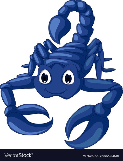 Blue Scorpion Cartoon Royalty Free Vector Image