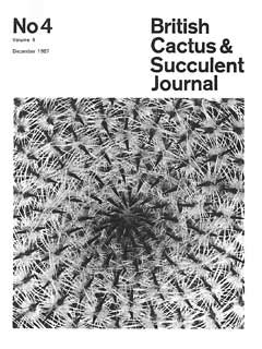Yachting botany see also gardening ; British Cactus & Succulent Society - 1987 Journal Contents