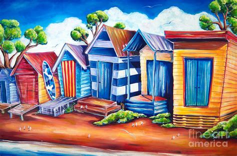 Victorian Beach Huts Painting By Deb Broughton Fine Art America