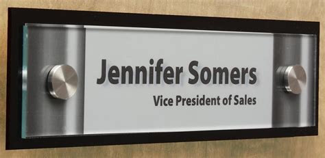 8 X 2 Office Door Name Sign W Acrylic Plates Standoffs And Film Clear