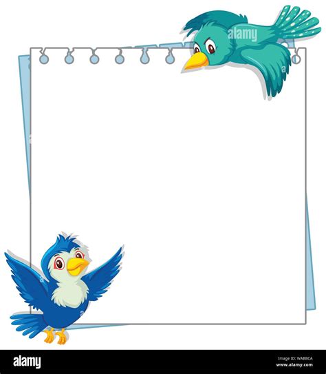 Frame Design Template With Two Birds Illustration Stock Vector Image