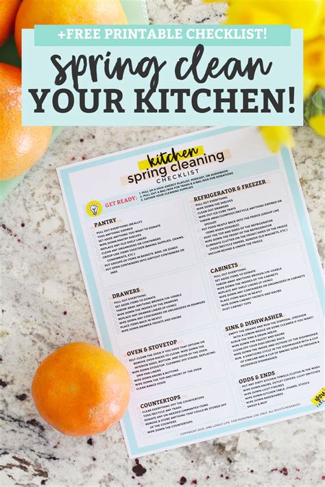 How To Deep Clean Your Kitchen Free Printable Checklist Spring