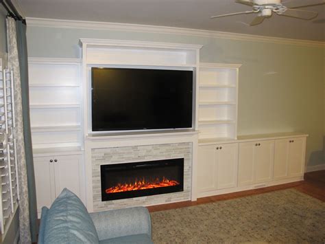 Hand Crafted Custom Built Entertainment Center With Electric Fireplace