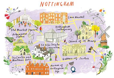 Clair Rossiter Map Of Nottingham Nottingham Map Travel Infographic