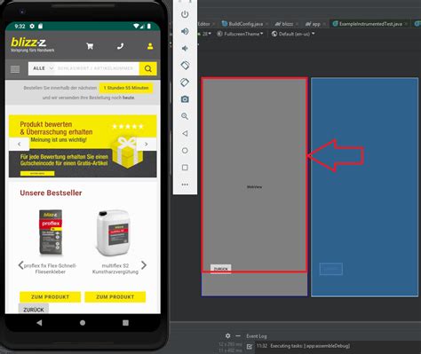 Webview Android Studio Element Is Hidden Behind Smartphone Stack